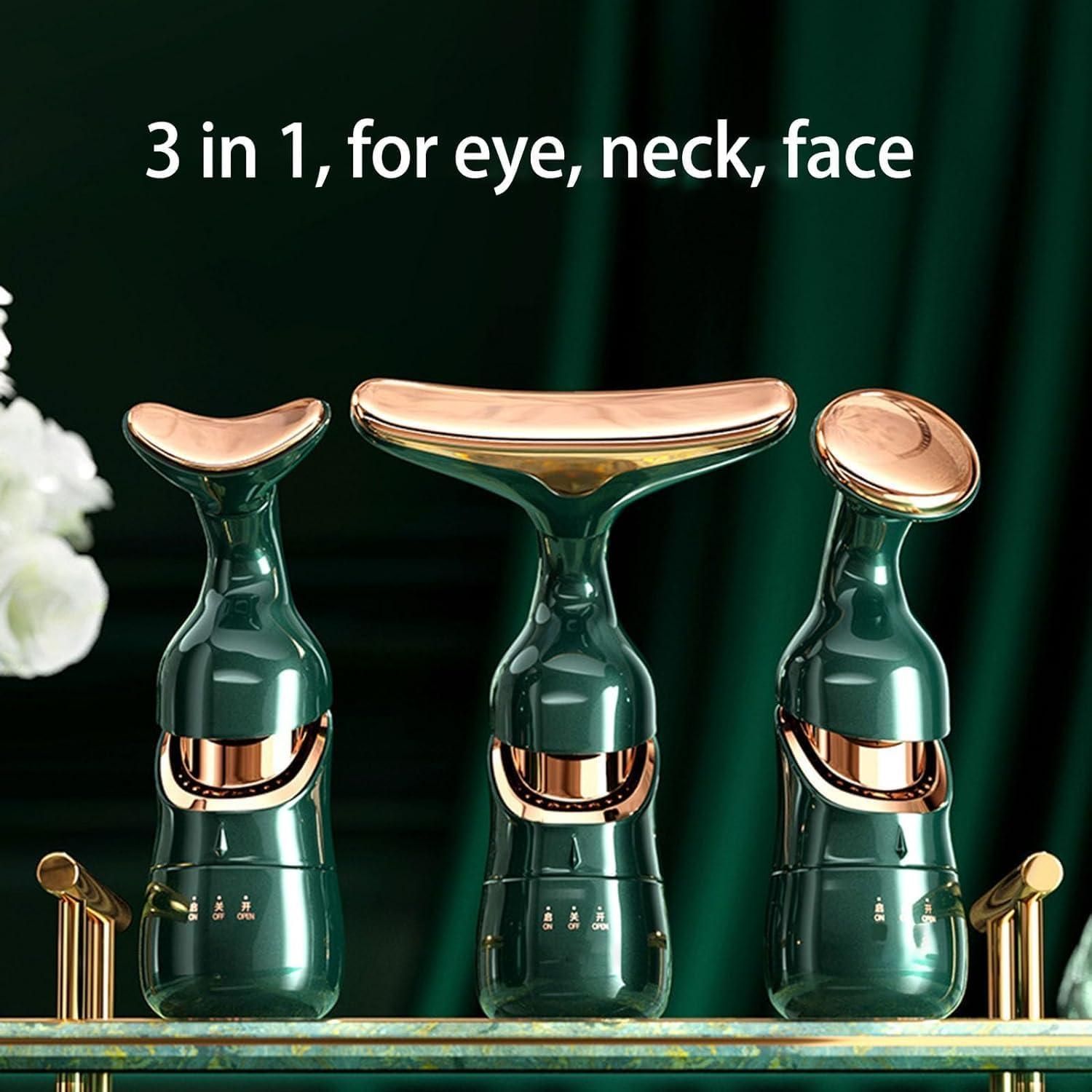 3 in 1 Facial Massage Lift Device Double Chin Lift Machine for Face, Eye, Neck Tightening Device Three-Purpose Lifting and Firming Facial Massage Device Firming Wrinkle Removal Device for Neck Face